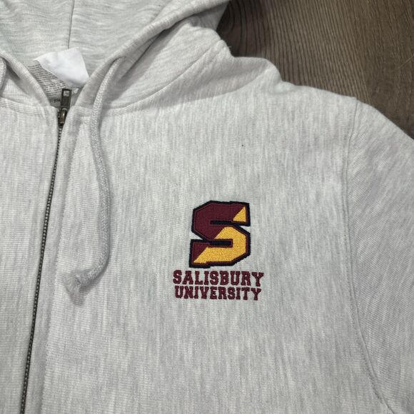 Champion Reverse Weave Salisbury University Sweatshirt Full Zip Gray Size Small - Picture 6 of 9